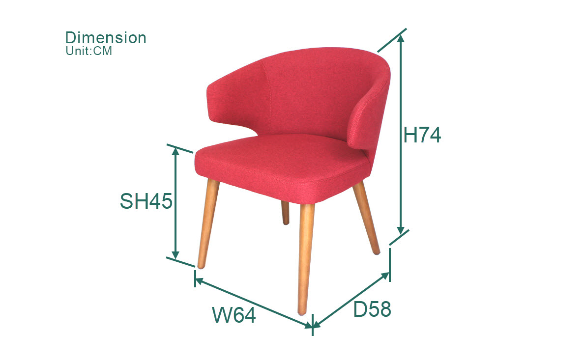 Fuleague Aston Armchair dimension FA178-A