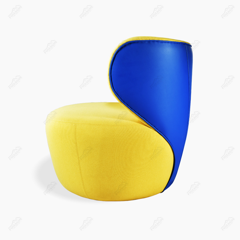 Bao Armchair Replica in Fabric and Genuine Top Grain Leather Upholstery FA202