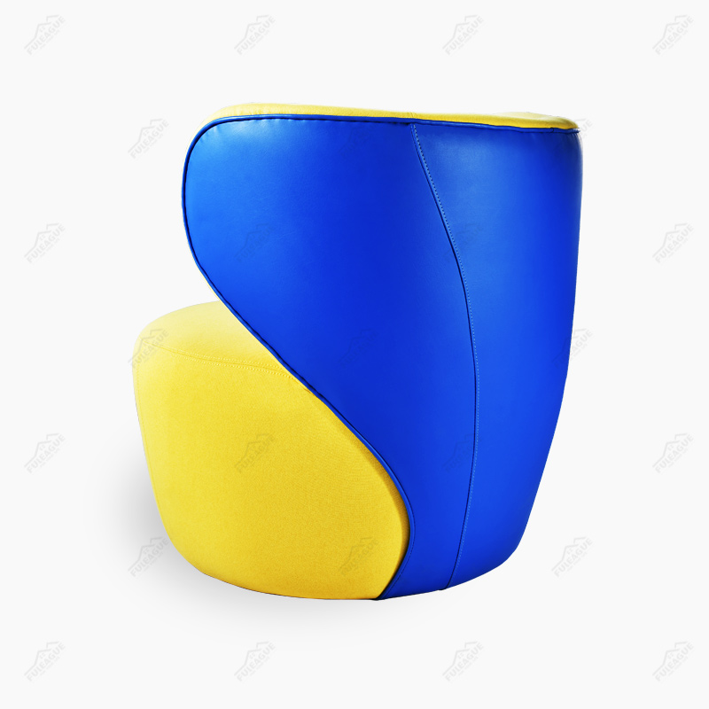 Bao Armchair Replica in Fabric and Genuine Top Grain Leather Upholstery FA202