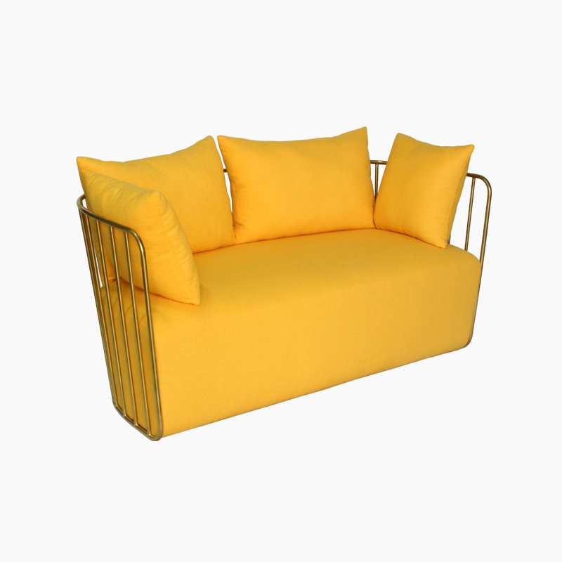 Bride's Veil Gold Frame Sofa Replica 2 Seater Fabric Settees FA338-2S-F