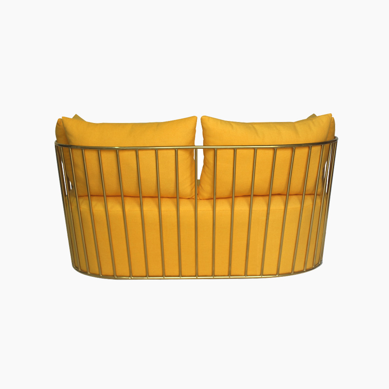 Bride's Veil Gold Frame Sofa Replica 2 Seater Fabric Settees FA338-2S-F