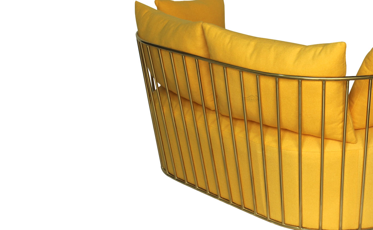 Fuleague gold frame sofa high quality and comfortable for home, restaurant and hotel