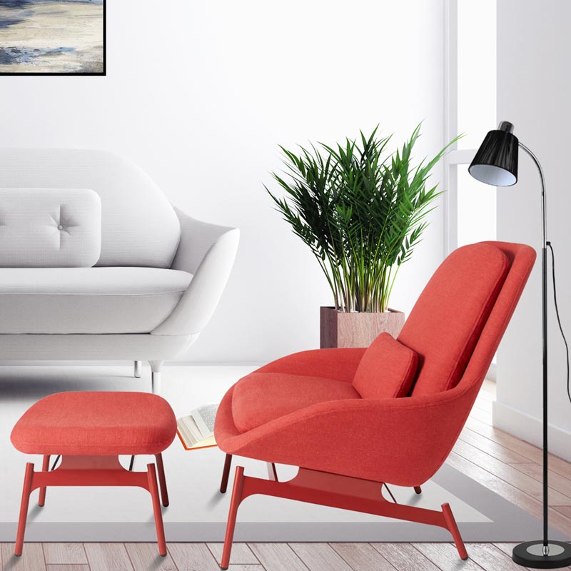 Field Ottoman Replica Metal and Fabric Ottoman FA177-O