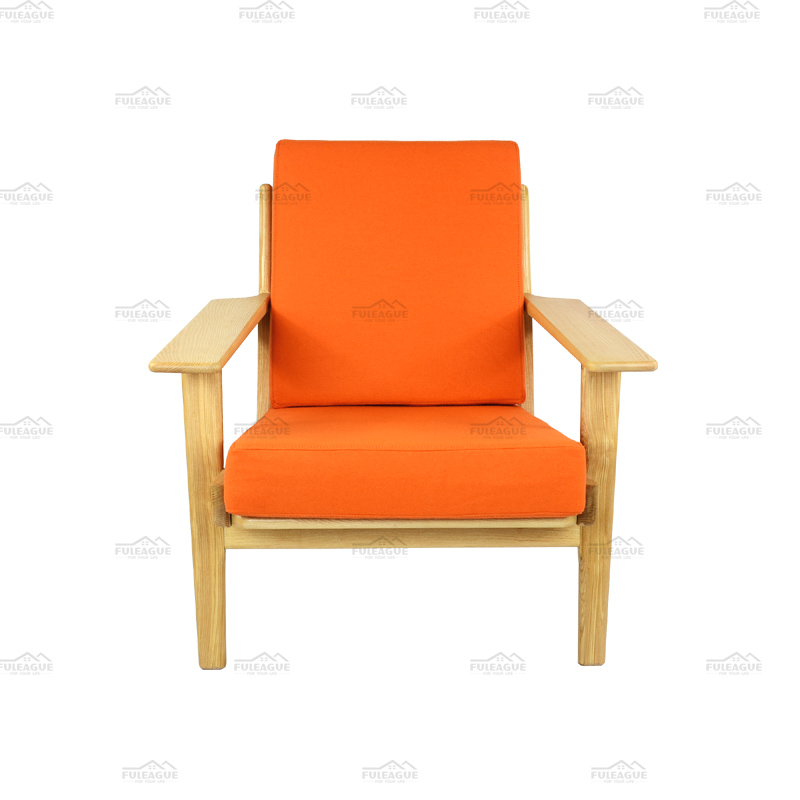 Wood Frame Hans Wegner Couch Replica One Seater Couch Chair FA071-1S-CM