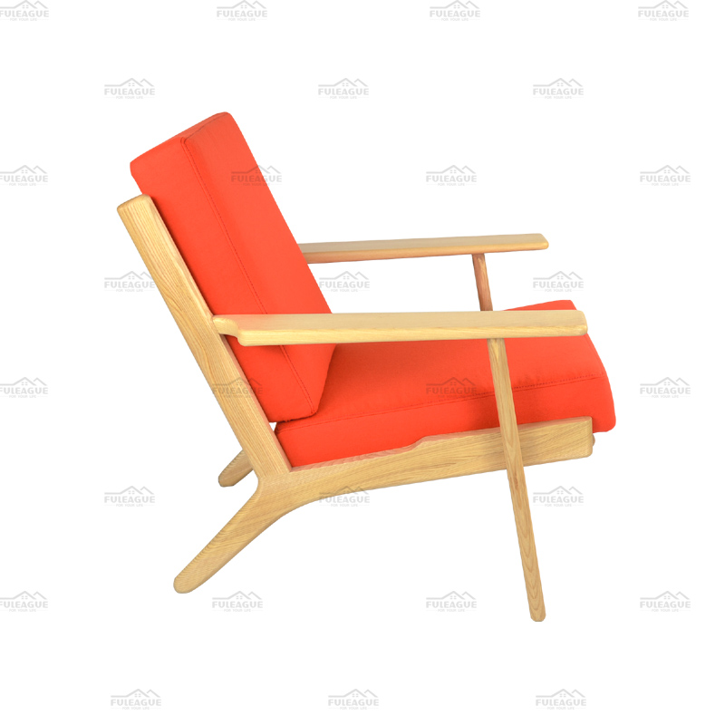Wood Frame Hans Wegner Couch Replica One Seater Couch Chair FA071-1S-CM