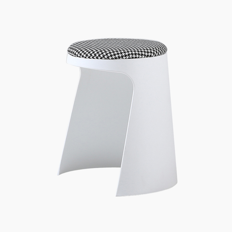 Handy Stool Replica in Fabric Seat Cushion and Plastic Base, Stacking Stool FXD059 (Set of 4)