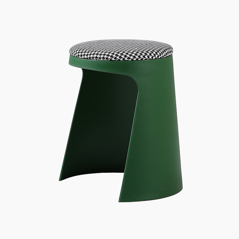 Handy Stool Replica in Fabric Seat Cushion and Plastic Base, Stacking Stool FXD059 (Set of 4)