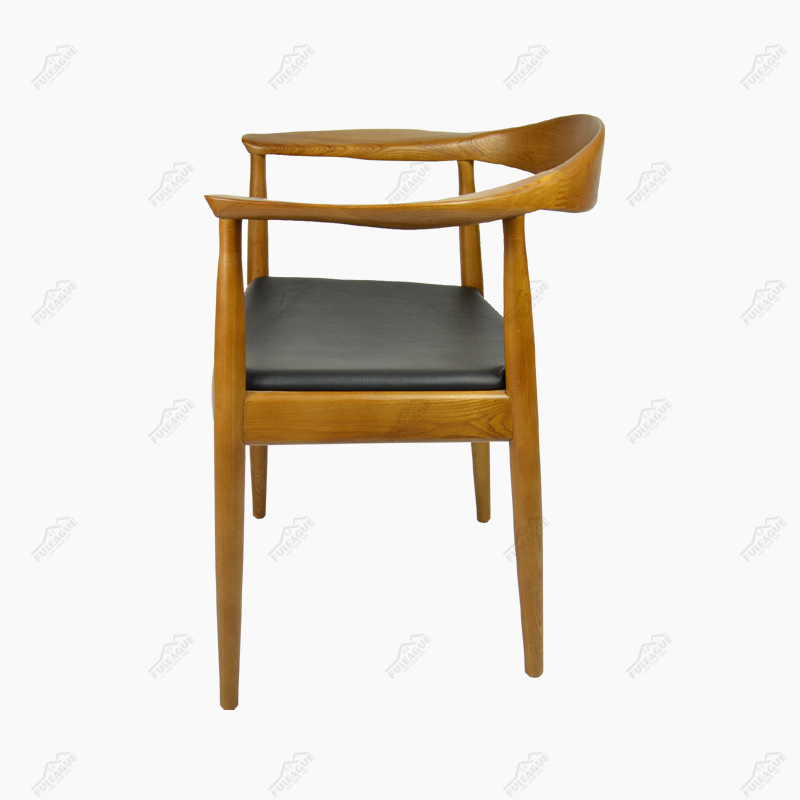 Hans Wegner Round Chair Replica in Faux PU Leather FA069-PU