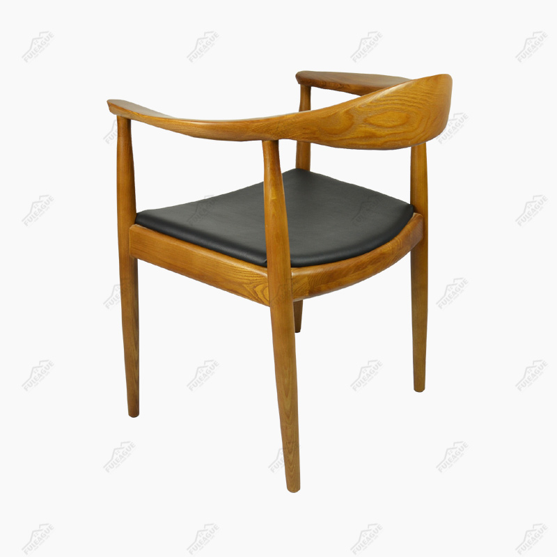 Hans Wegner Round Chair Replica in Faux PU Leather FA069-PU