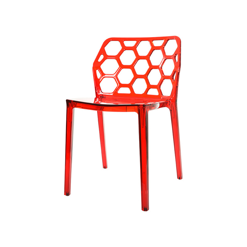 Honeycomb Dining Chair Replica in transparent plastic FXP005 (Set of 4)