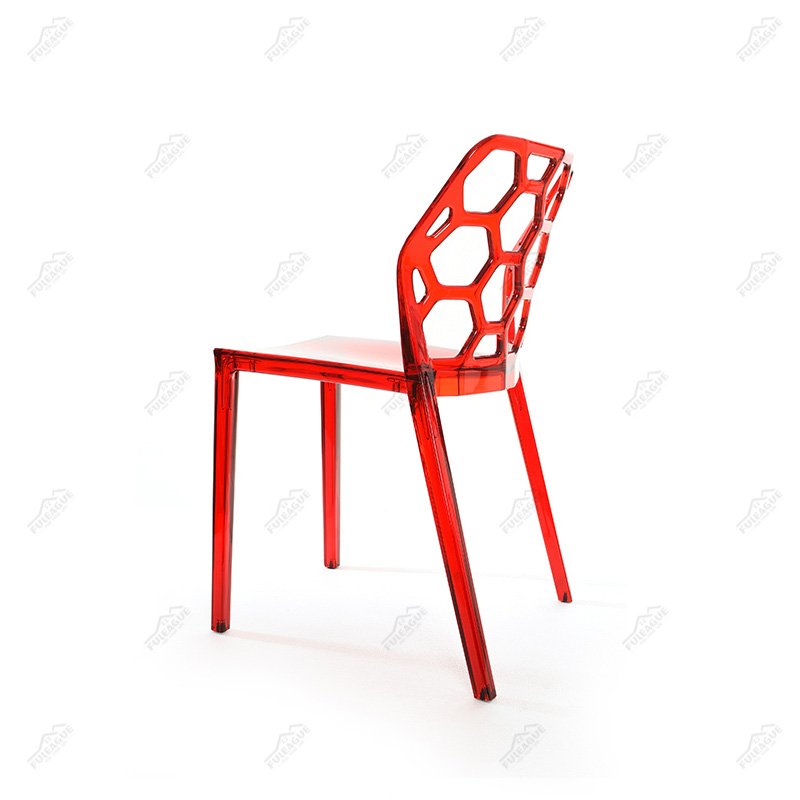 Honeycomb Dining Chair Replica in transparent plastic FXP005 (Set of 4)