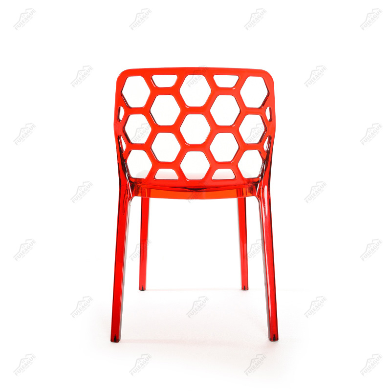Honeycomb Dining Chair Replica in transparent plastic FXP005 (Set of 4)