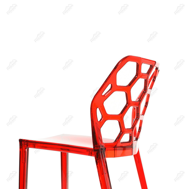 Honeycomb Dining Chair Replica in transparent plastic FXP005 (Set of 4)