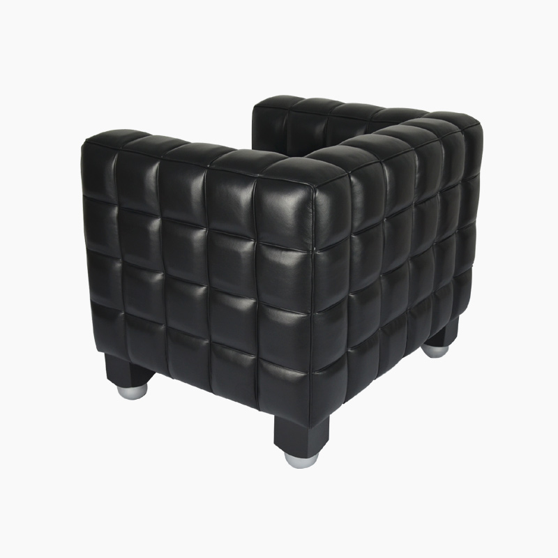 Josef Hoffmann Kubus Chair Replica in Full Aniline Grain Leather FA019-1S-ANL