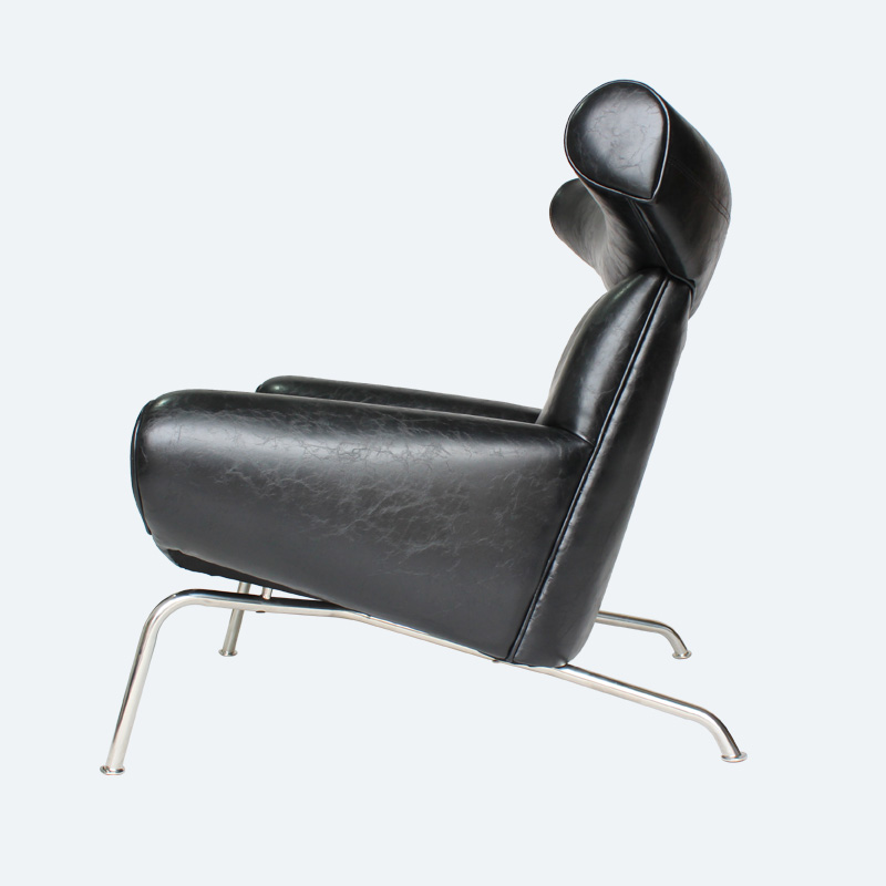 Ox chair and ottoman replica FA048-ITL in Genuine Top Grain Leather Upholstery