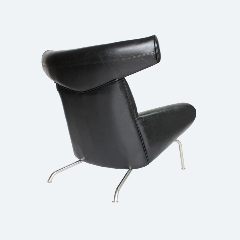 Ox chair and ottoman replica FA048-ITL in Genuine Top Grain Leather Upholstery