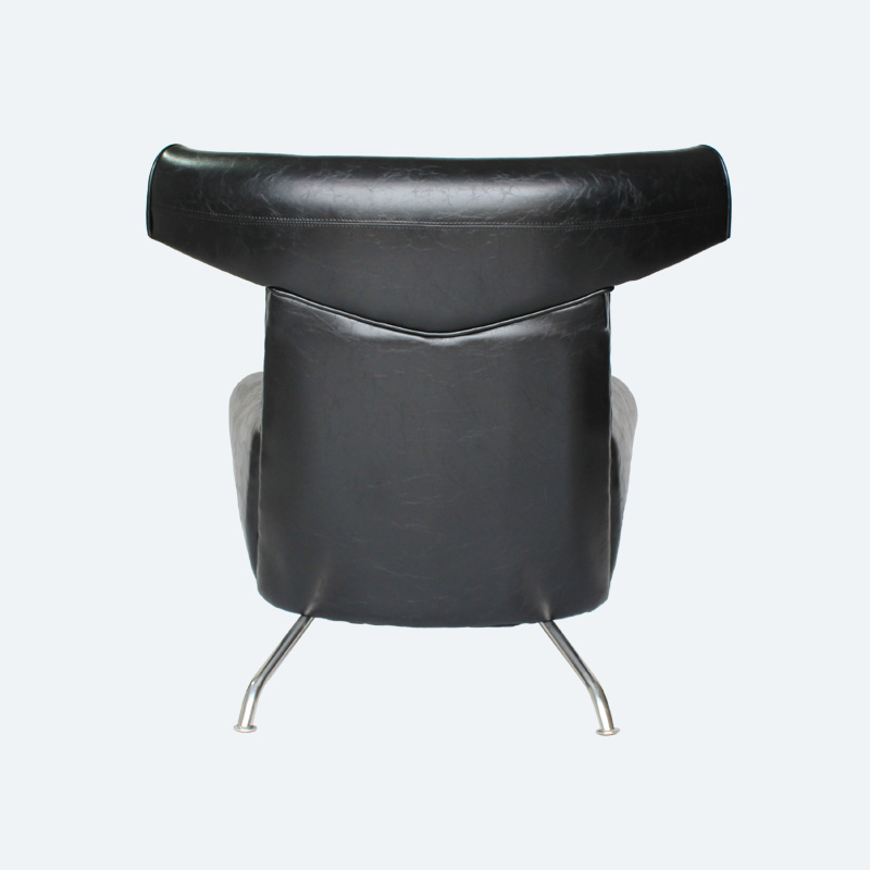 Ox chair and ottoman replica FA048-ITL in Genuine Top Grain Leather Upholstery