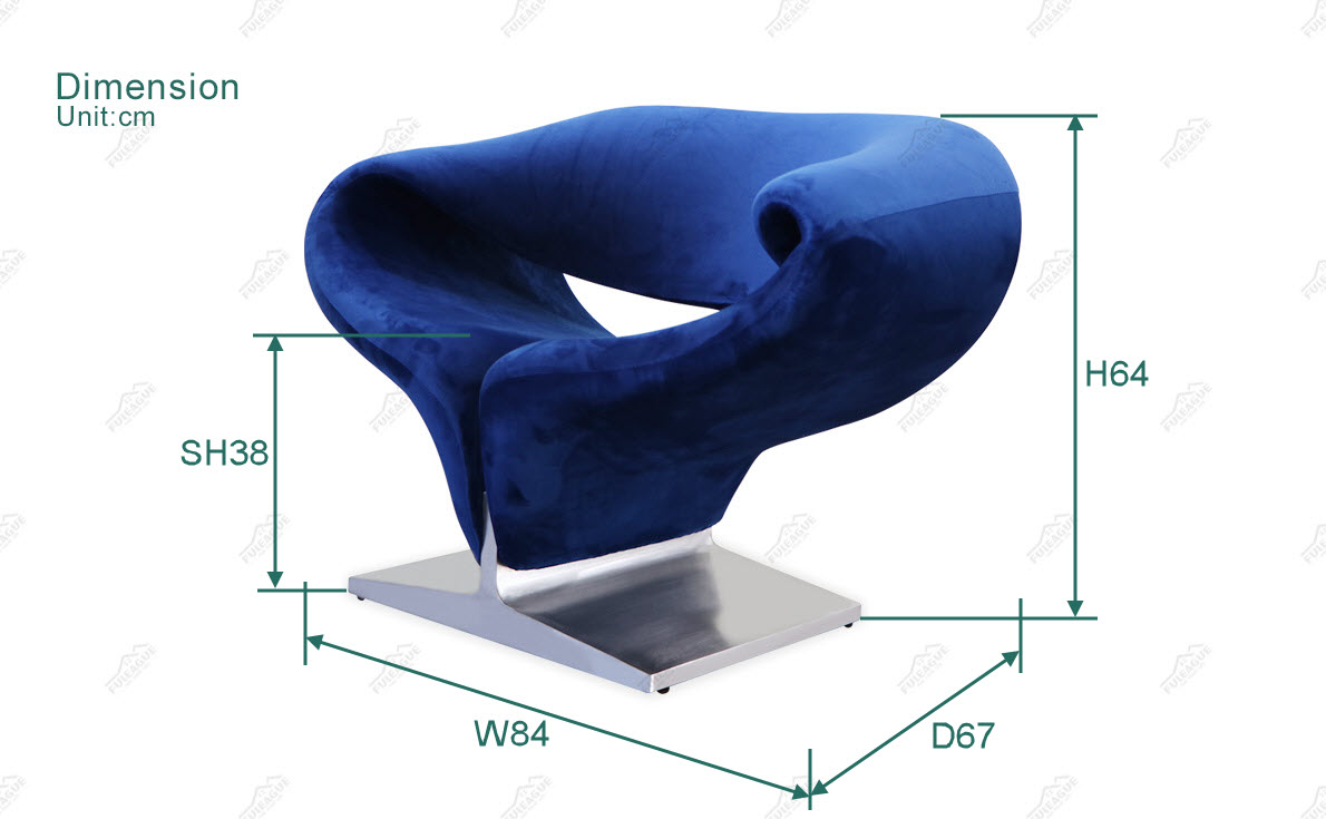 Fuleague ribbon chair replica dimension FA349-F