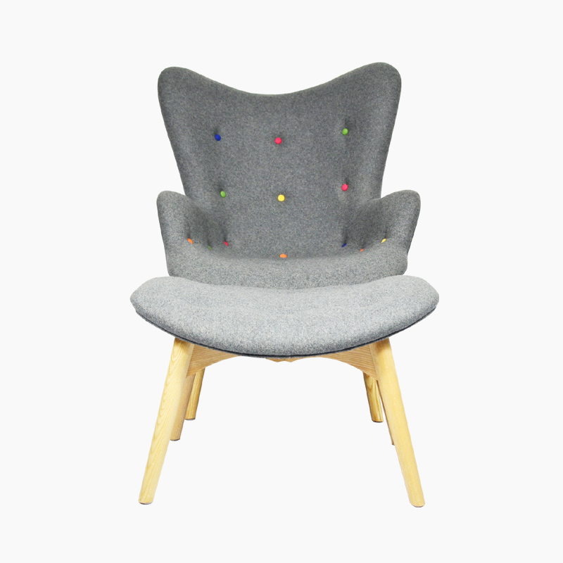 R160 Contour Chair and Ottoman Replica in Cashmere FA072-CM