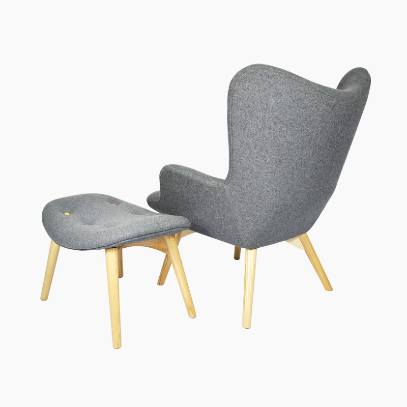 R160 Contour Chair and Ottoman Replica in Cashmere FA072-CM
