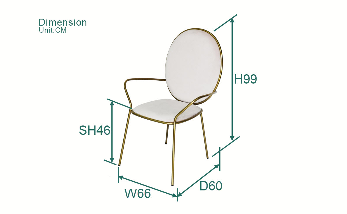 Fuleague Stay Dining Armchair dimension