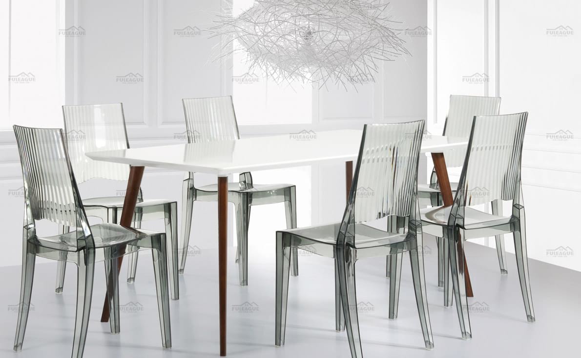 Transparent dining chair FXP057 Match with square table