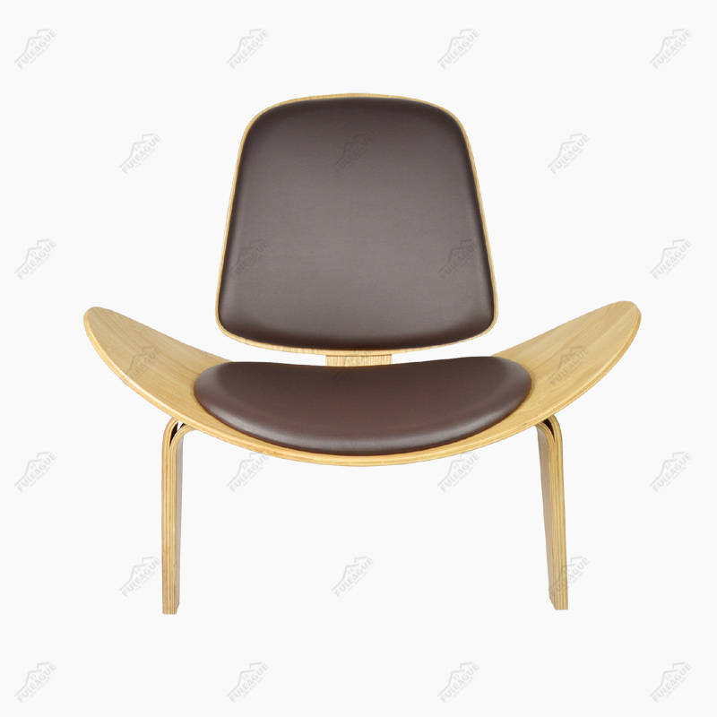 Wegner CH07 Shell Chair Replica in Genuine Top Grain Leather FA093-ITL