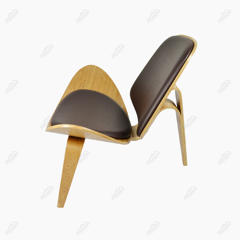 Wegner CH07 Shell Chair Replica in Genuine Top Grain Leather FA093-ITL