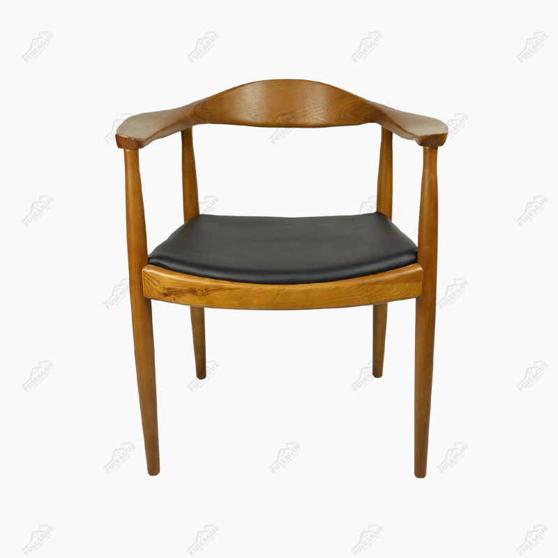 Wegner Round Chair Replica by Hans J. Wegner in Genuine Top Grain Leather FA069-ITL