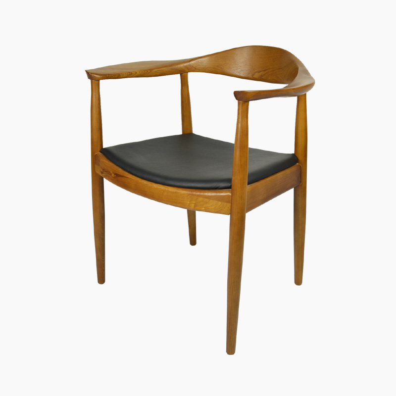Wegner Round Chair Replica by Hans J. Wegner in Genuine Top Grain Leather FA069-ITL