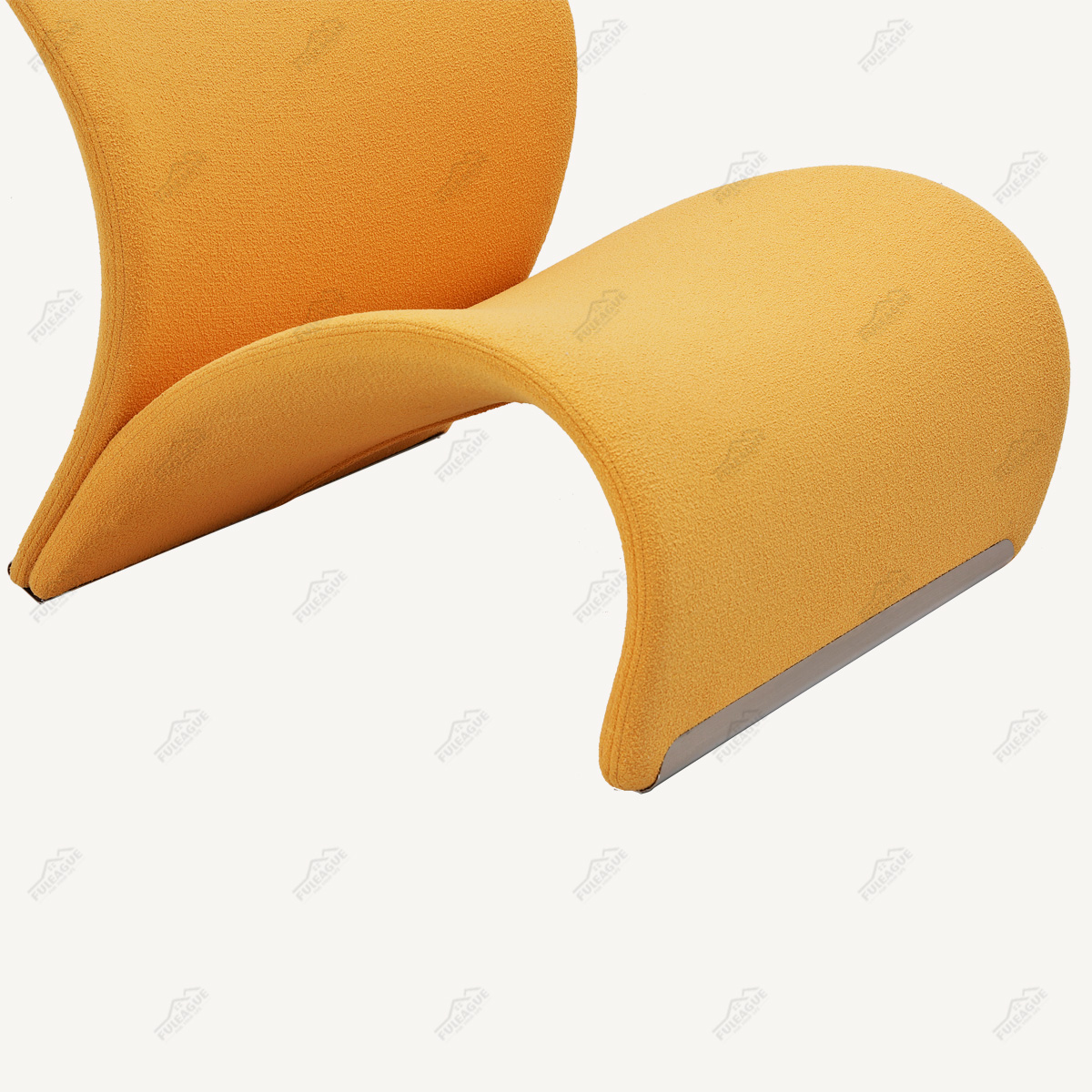 Armless Easy Chair In Fabric FA377-F