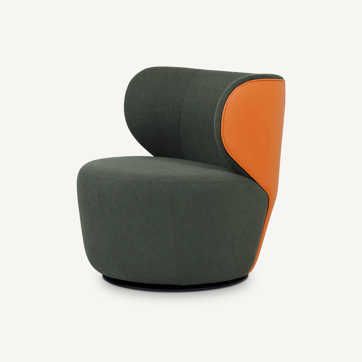 Bao Armchair Replica in Fabric and Genuine Top Grain Leather Upholstery FA202