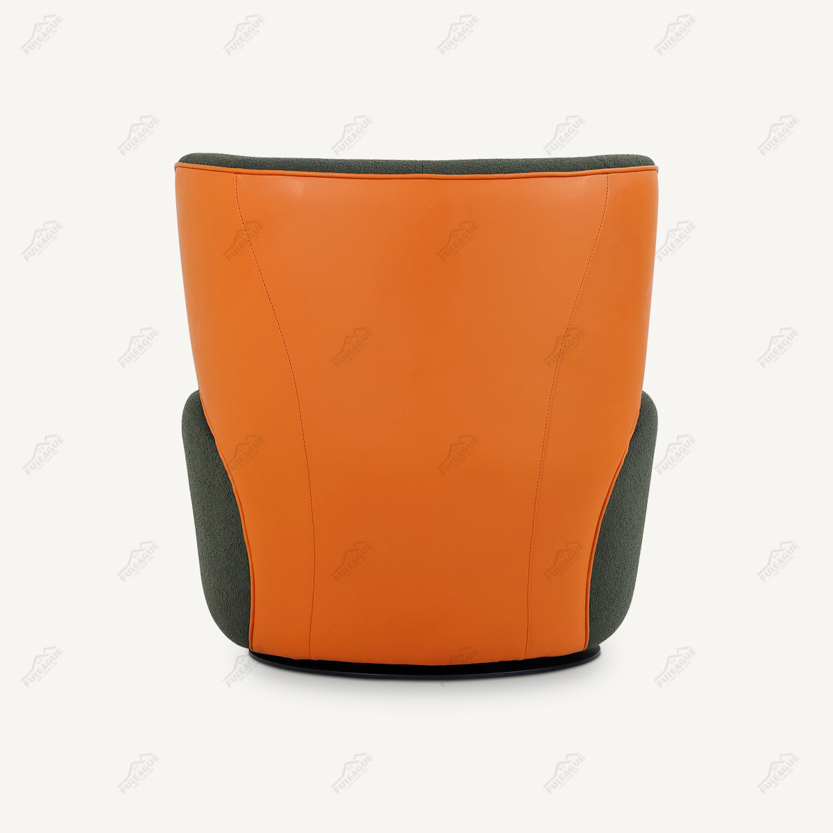 Bao Armchair Replica in Fabric and Genuine Top Grain Leather Upholstery FA202