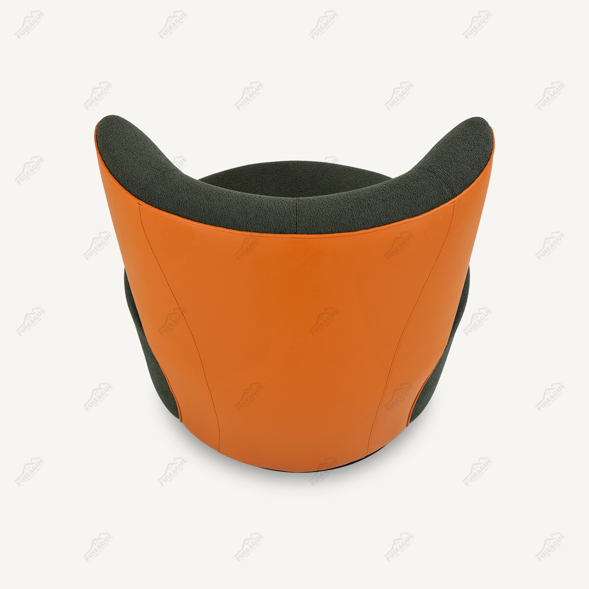 Bao Armchair Replica in Fabric and Genuine Top Grain Leather Upholstery FA202