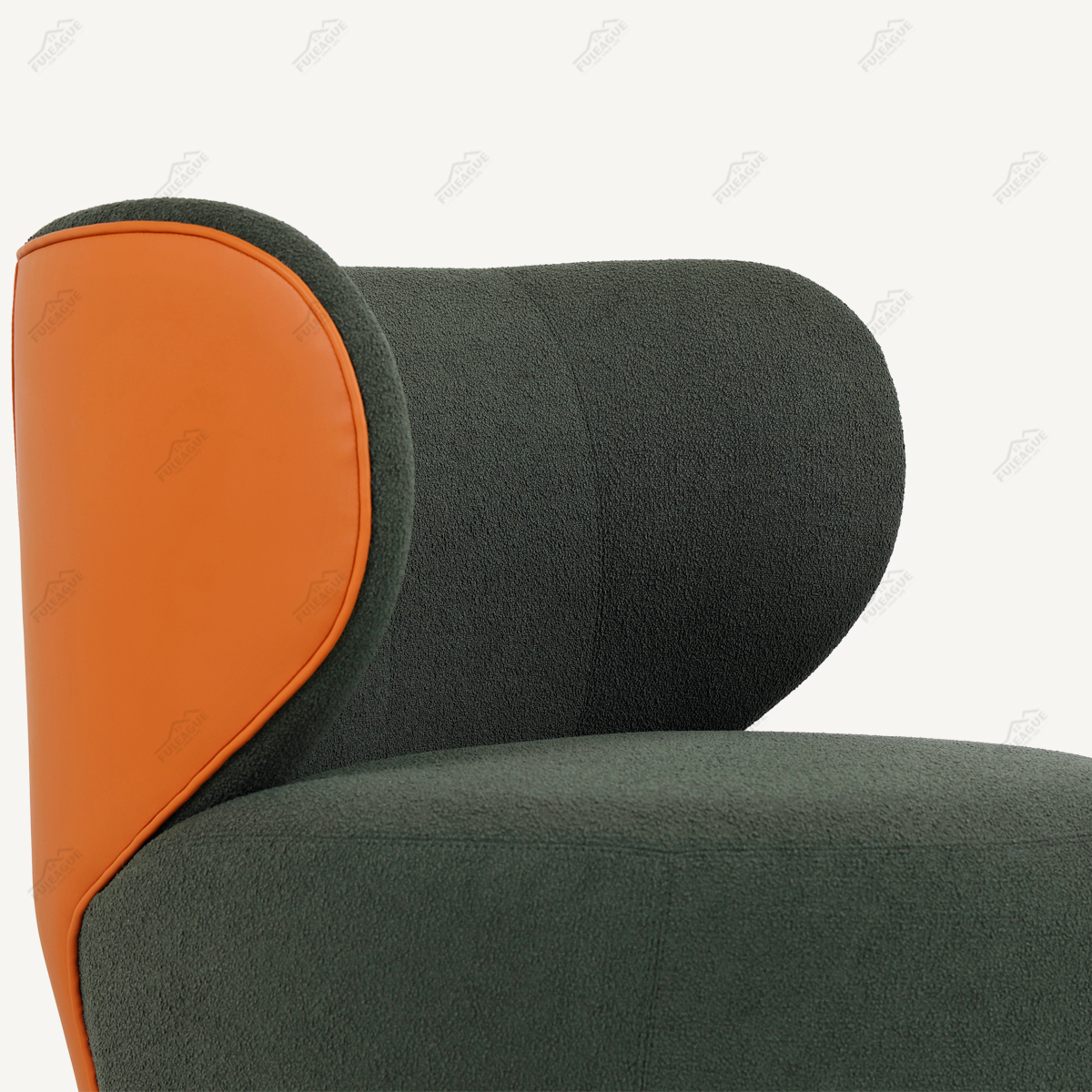 Bao Armchair Replica in Fabric and Genuine Top Grain Leather Upholstery FA202