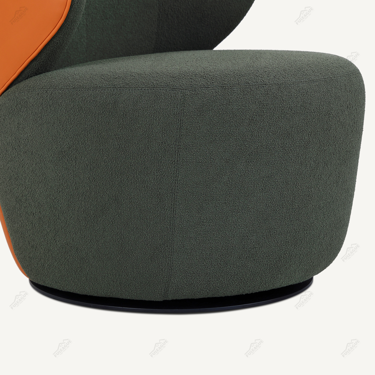 Bao Armchair Replica in Fabric and Genuine Top Grain Leather Upholstery FA202