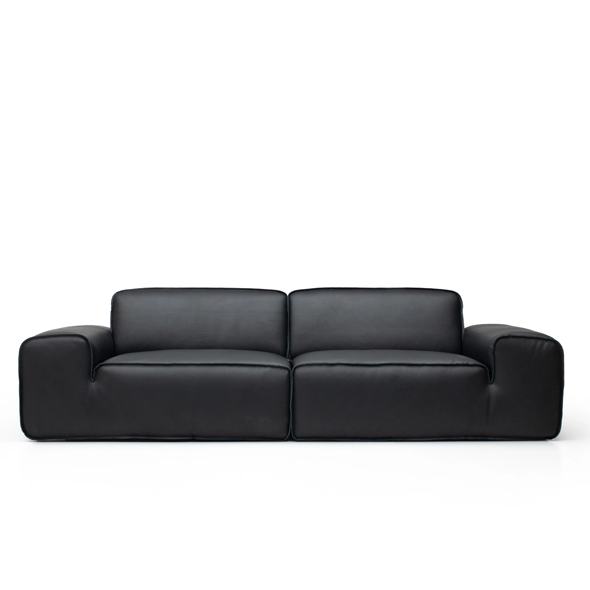 Black Leather Modular Couch Loveseat