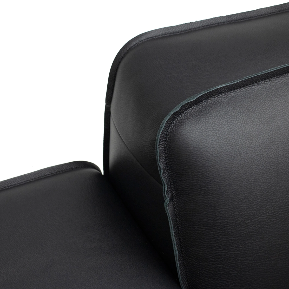Black Leather Modular Couch In Genuine Leather FA425-2S-L