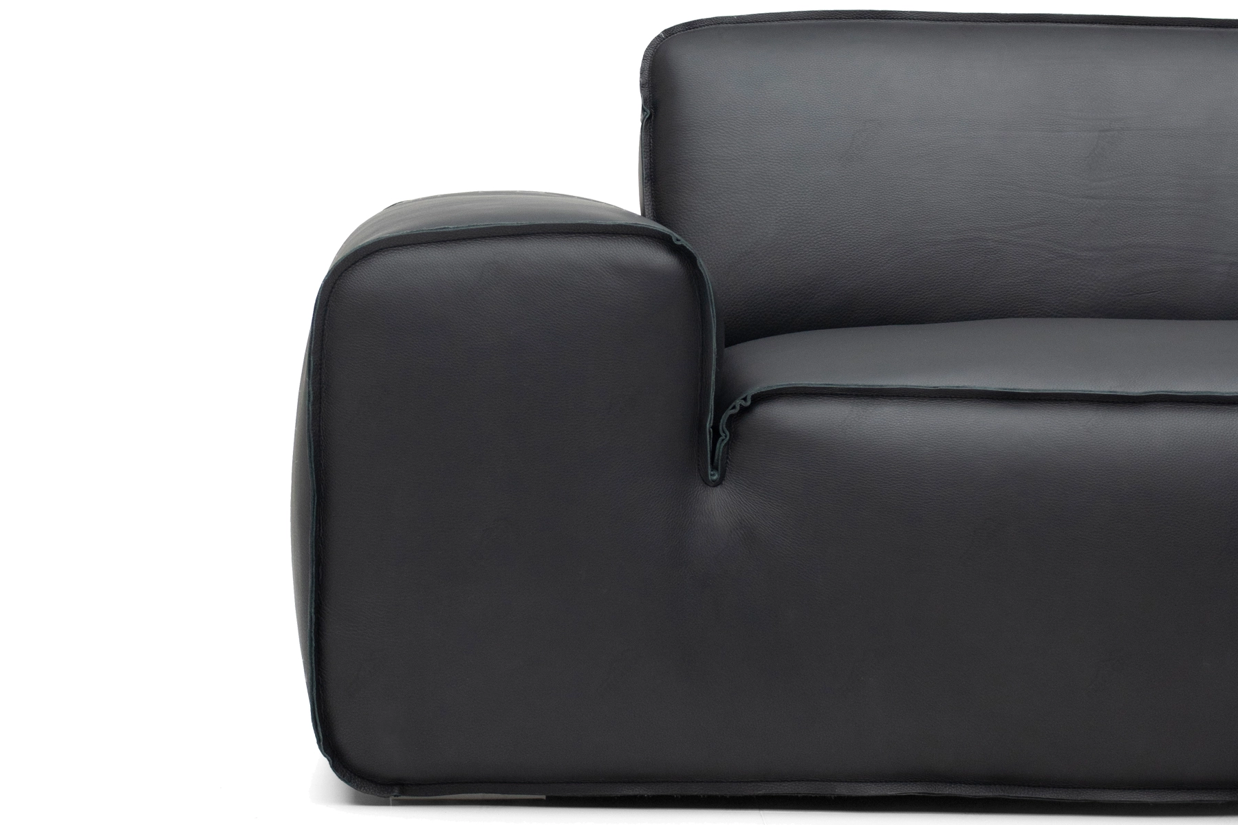 black leather modular couch