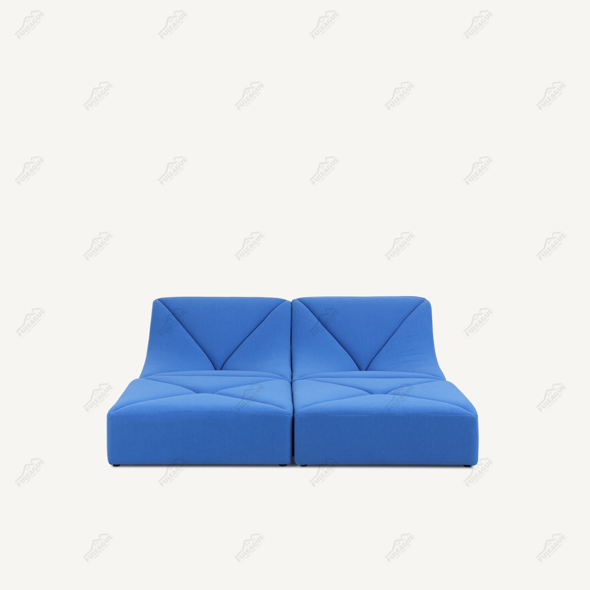 Blue Sectional Sofa 8 Pieces Sectional Sofa In Fabric FA399-8PCS-B