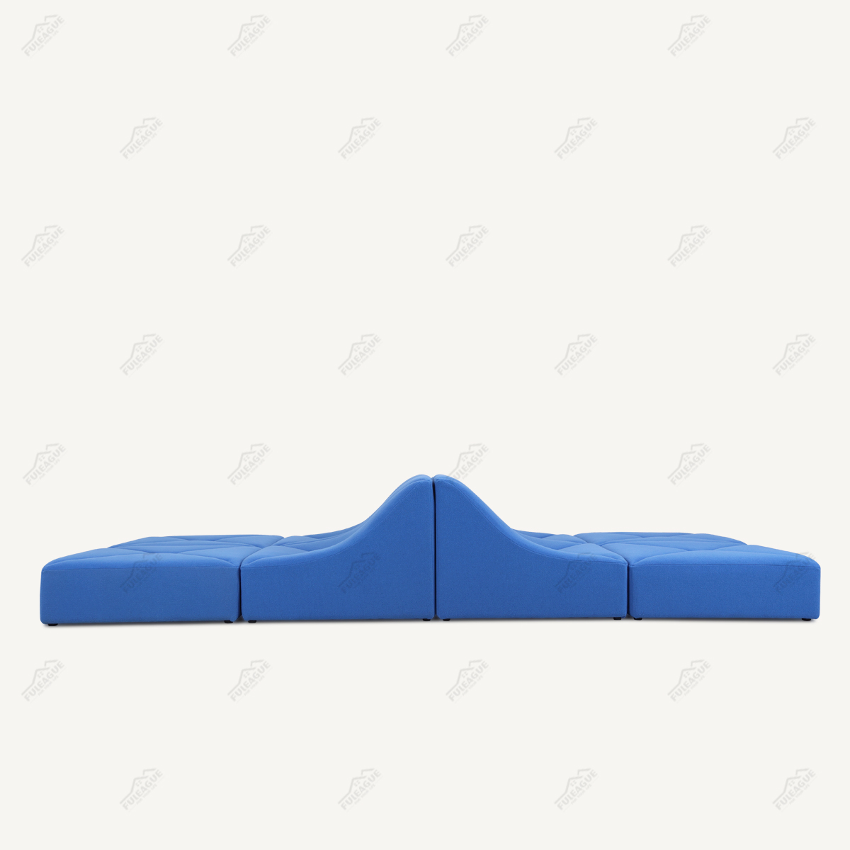 Blue Sectional Sofa 8 Pieces Sectional Sofa In Fabric FA399-8PCS-B