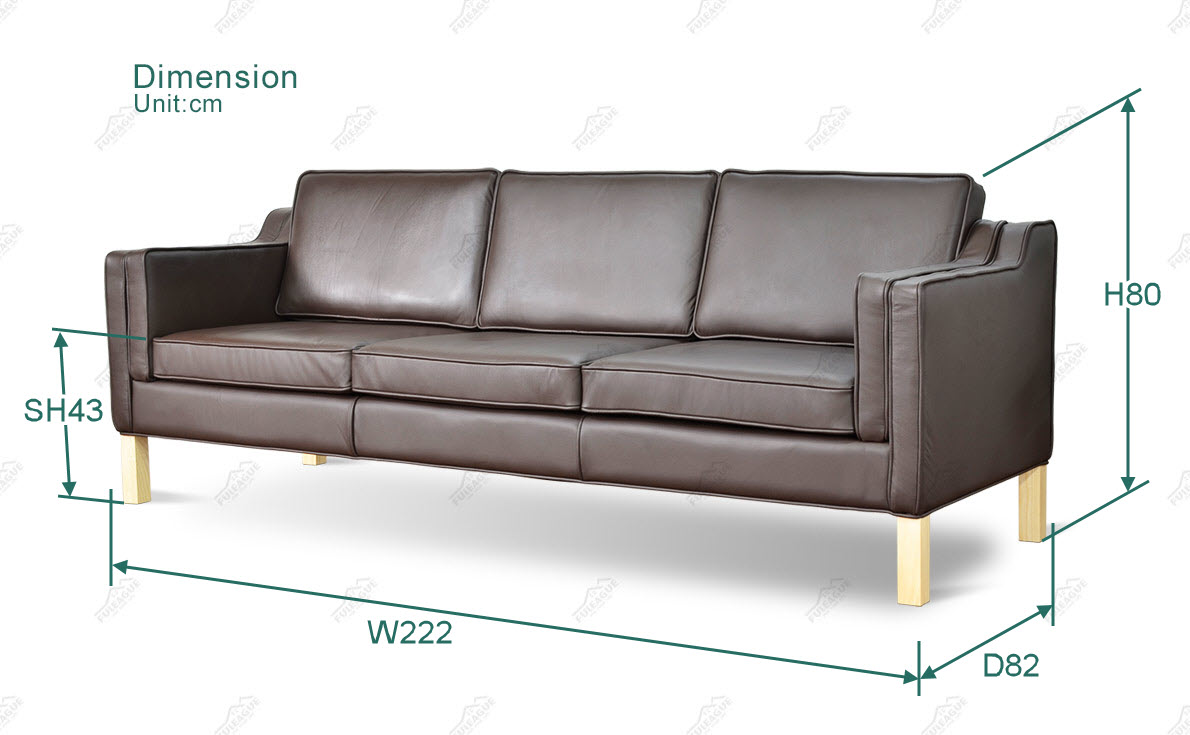 Fuleague børge mogensen model 2213,Borgio 3 seater dimension FA351-3S-ANL