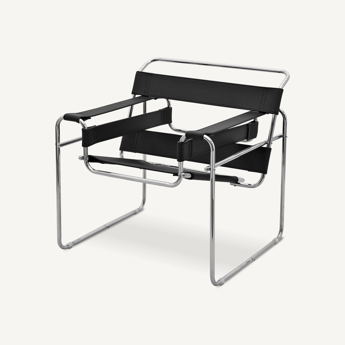 Breuer Chair In Black Saddle Leather FA023