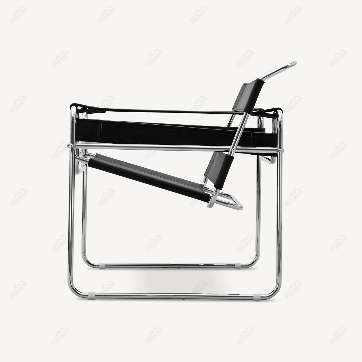 Breuer Chair In Black Saddle Leather FA023