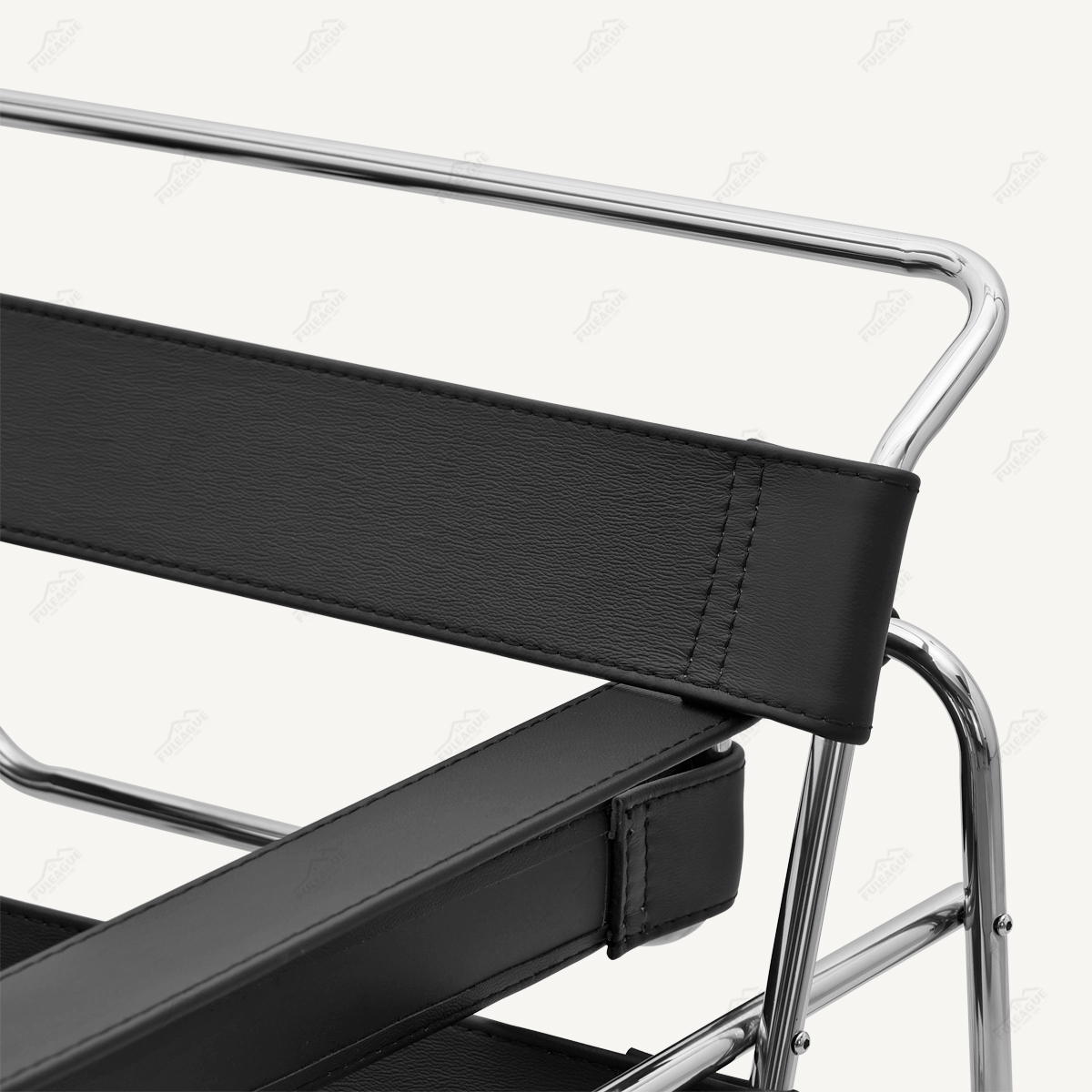Breuer Chair In Black Saddle Leather FA023