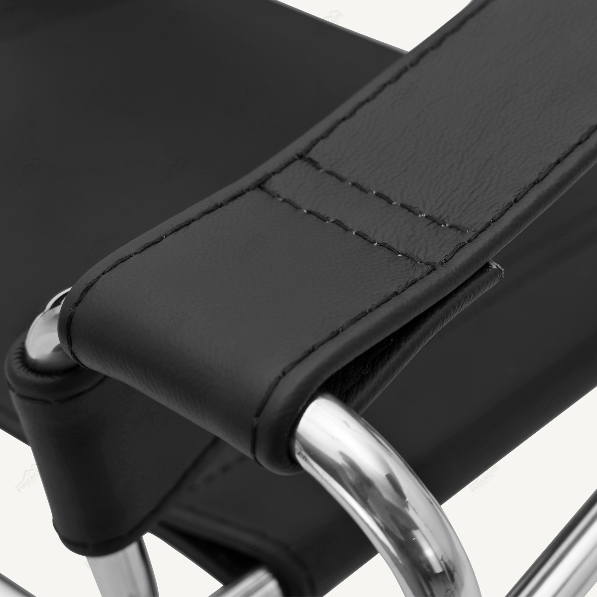 Breuer Chair In Black Saddle Leather FA023