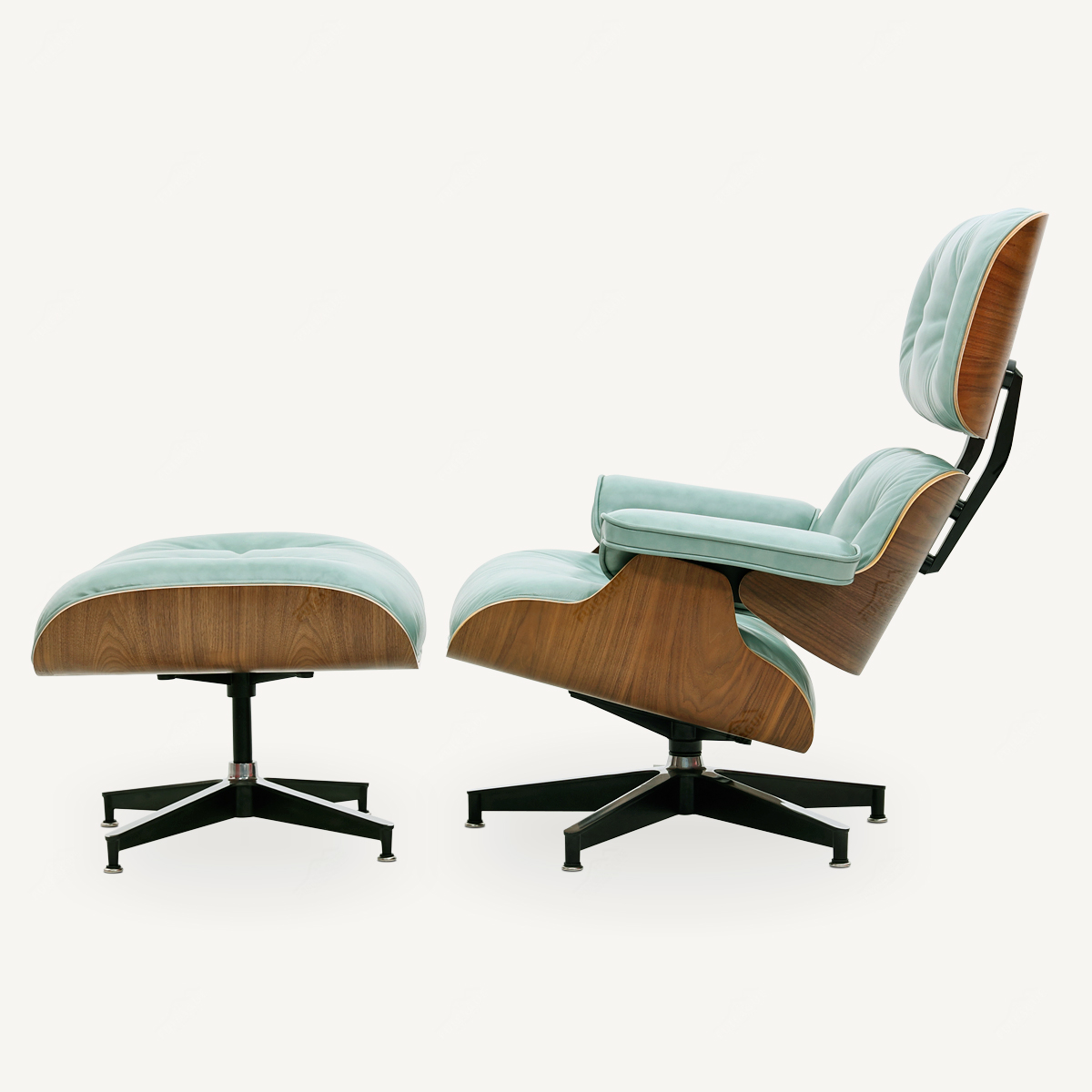 Charles Lounge Chair and ottoman Replica FA331-VWL in Vintage Waxed Leather
