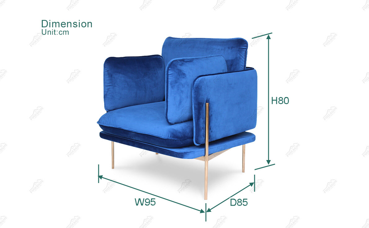 Fuleague cloud lounge chair dimension fa208-1s-f
