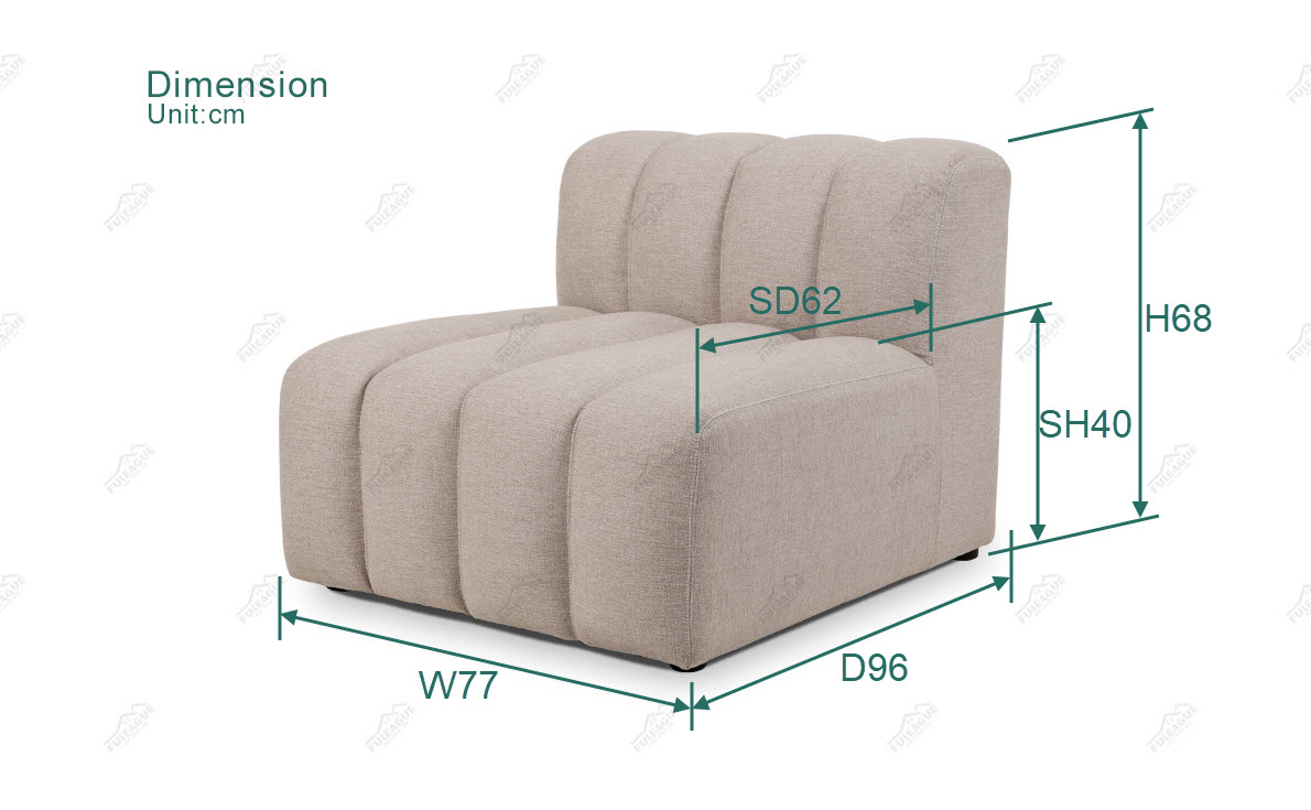 Fuleague modular sectional couch dimension FA372-M-F