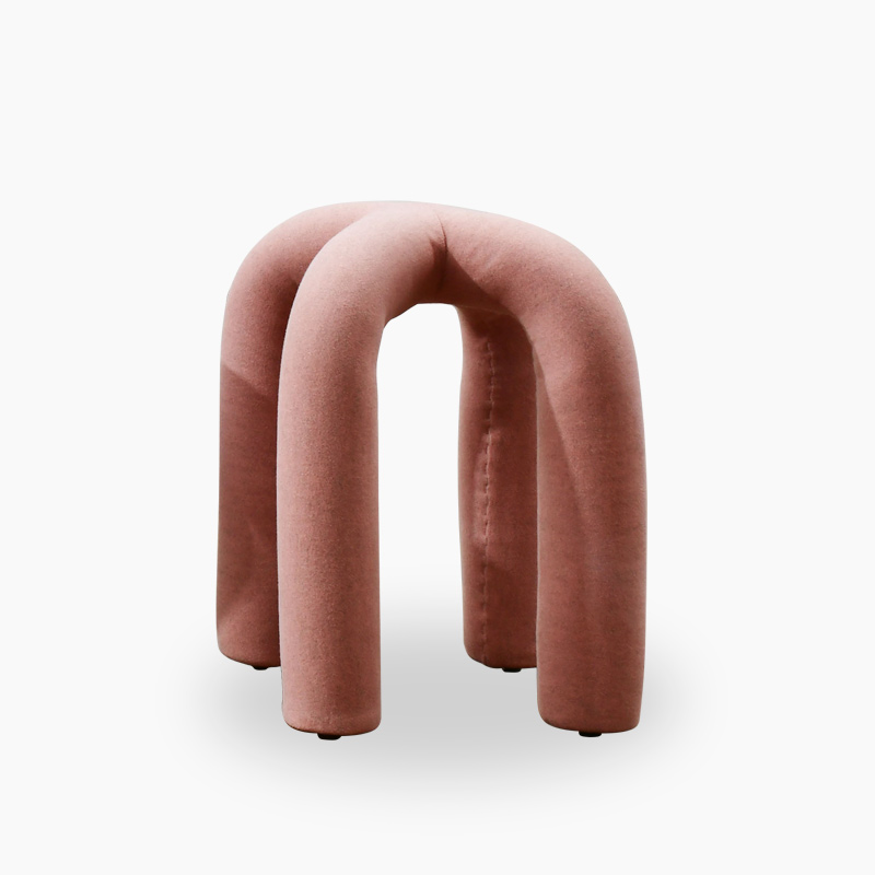 Contemporary Upholstered Stitch Stool in Fabric FA383-F